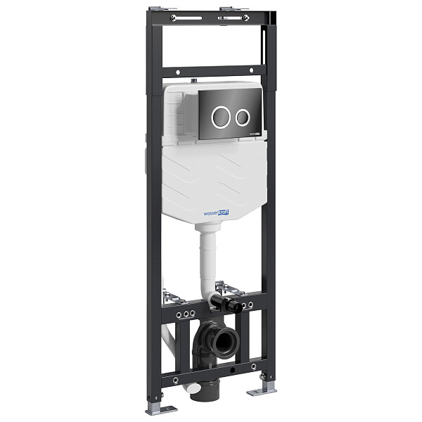 Инсталляция для подвесного унитаза с черной глянцевой кнопкой Wasserkraft Alme 15TLT.010.ME.PB01 - изображение 1