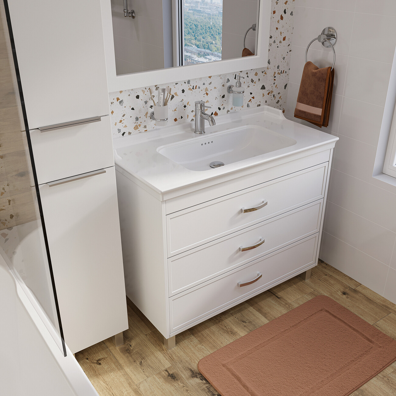 Раковина мебельная фарфоровая 100 см белая Stworki Valarte - изображение 3