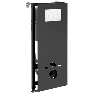 Инсталляция для подвесного унитаза с кнопкой смыва черная Abens 20TLT.010.ME.BL.WH02