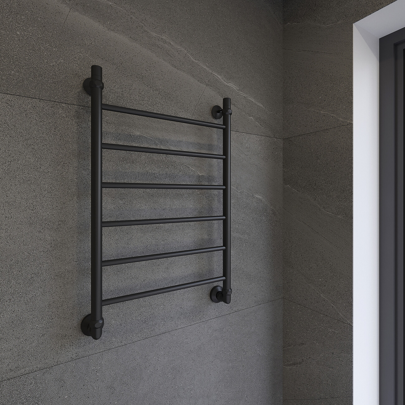 Полотенцесушитель водяной 80х50 см черный матовый Ewrika "Сафо" P 4627201609151 - изображение 5