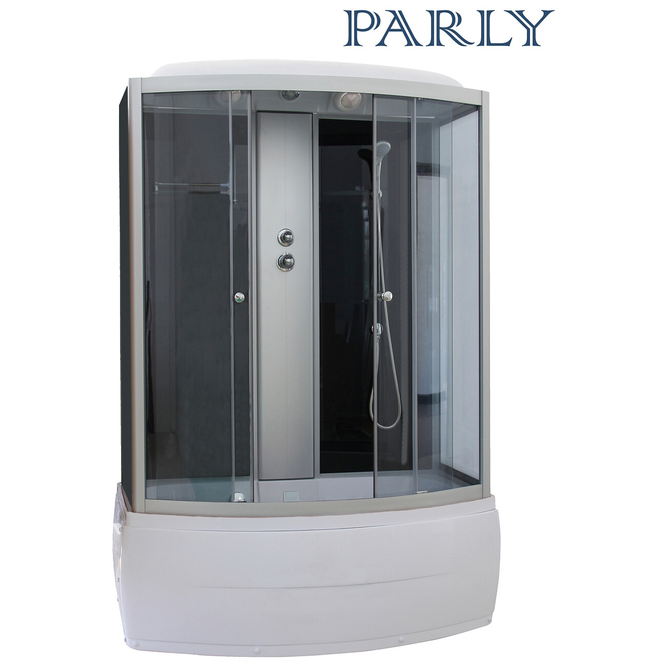 Душевой бокс прямоугольный с высоким поддоном 75х170 см черный, хром Parly CNE170 - изображение 2