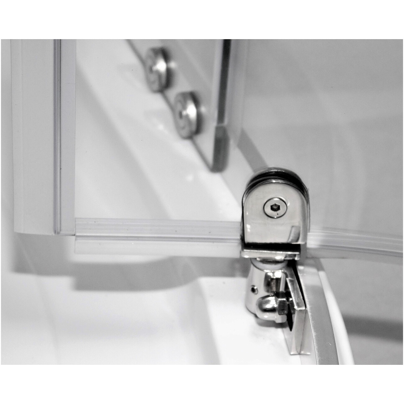 Душевая кабина четверть круга с низким поддоном 90х90 см хром, белая Cerutti SPA Korra 90T - изображение 4