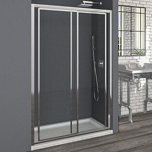 Душевая дверь в нишу раздвижная стеклянная 110 см хром Artemis Limos 940 6.950.000.0940.110.10.88