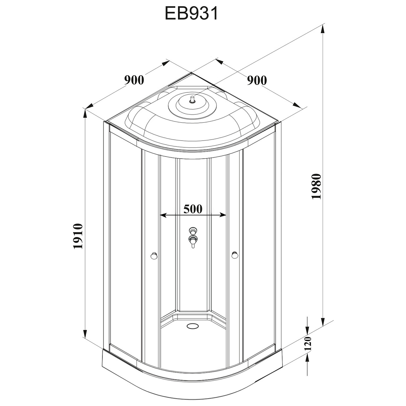 Кабина душевая 90х90 см белая матовая Parly EB931 - изображение 5
