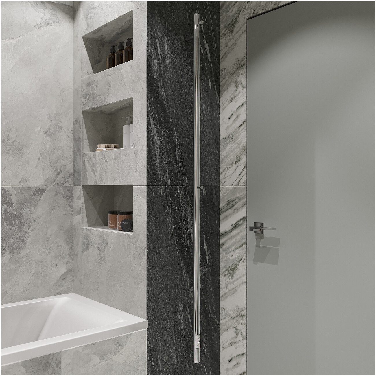 Полотенцесушитель электрический 160х3 см хром Ewrika "Пенелопа" K1 4657801249433 - изображение 4