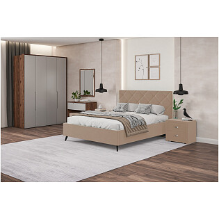 Кровать с подъемным механизмом двуспальная 160х200 см светло-бежевая &quot;Марсель&quot;