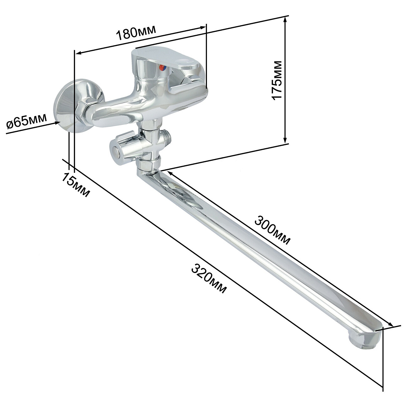 Смеситель для ванны однорычажный хром Istok life Standard 0402.775 - изображение 4