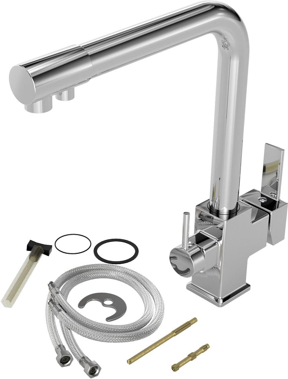 Смеситель для кухни хром Mega Life MG-TK06 с фильтром для воды "Кристалл" ECO H Pro - изображение 10