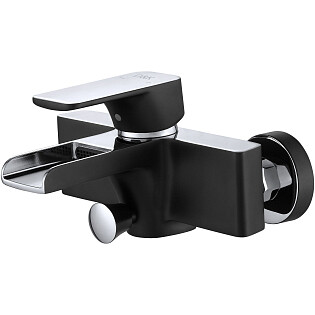 Смеситель для ванны однорычажный с душевым гарнитуром черный D&K Berlin Technische DA1433515