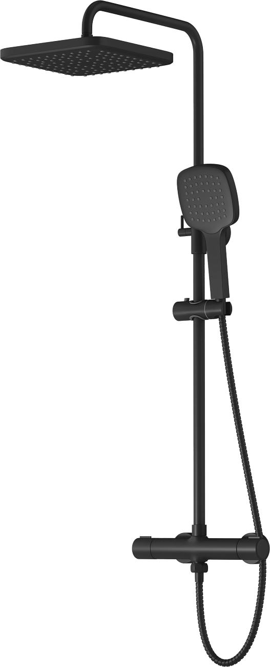 Душевой комплект с верхним душем и смесителем для душа черный Stworki "Орхус" OR-04b - изображение 5
