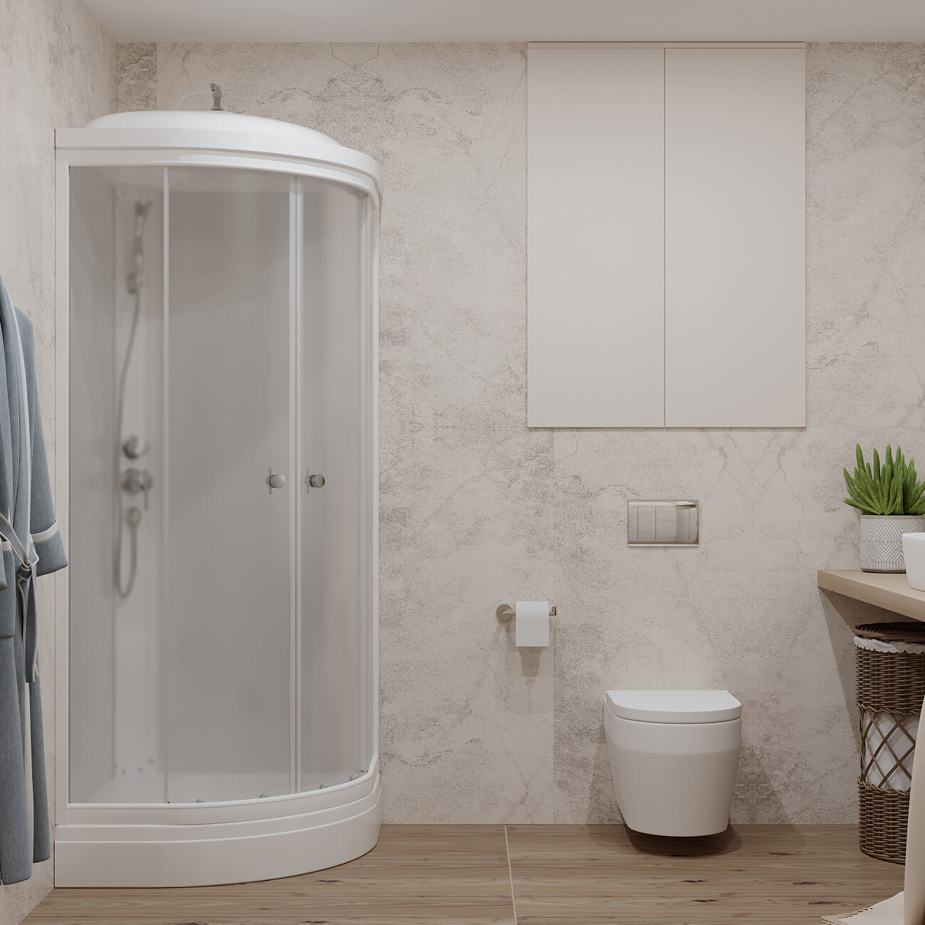 Душевая кабина четверть круга с низким поддоном 80х80 см белая Diwo "Новгород" Щ0000055610 - изображение 9