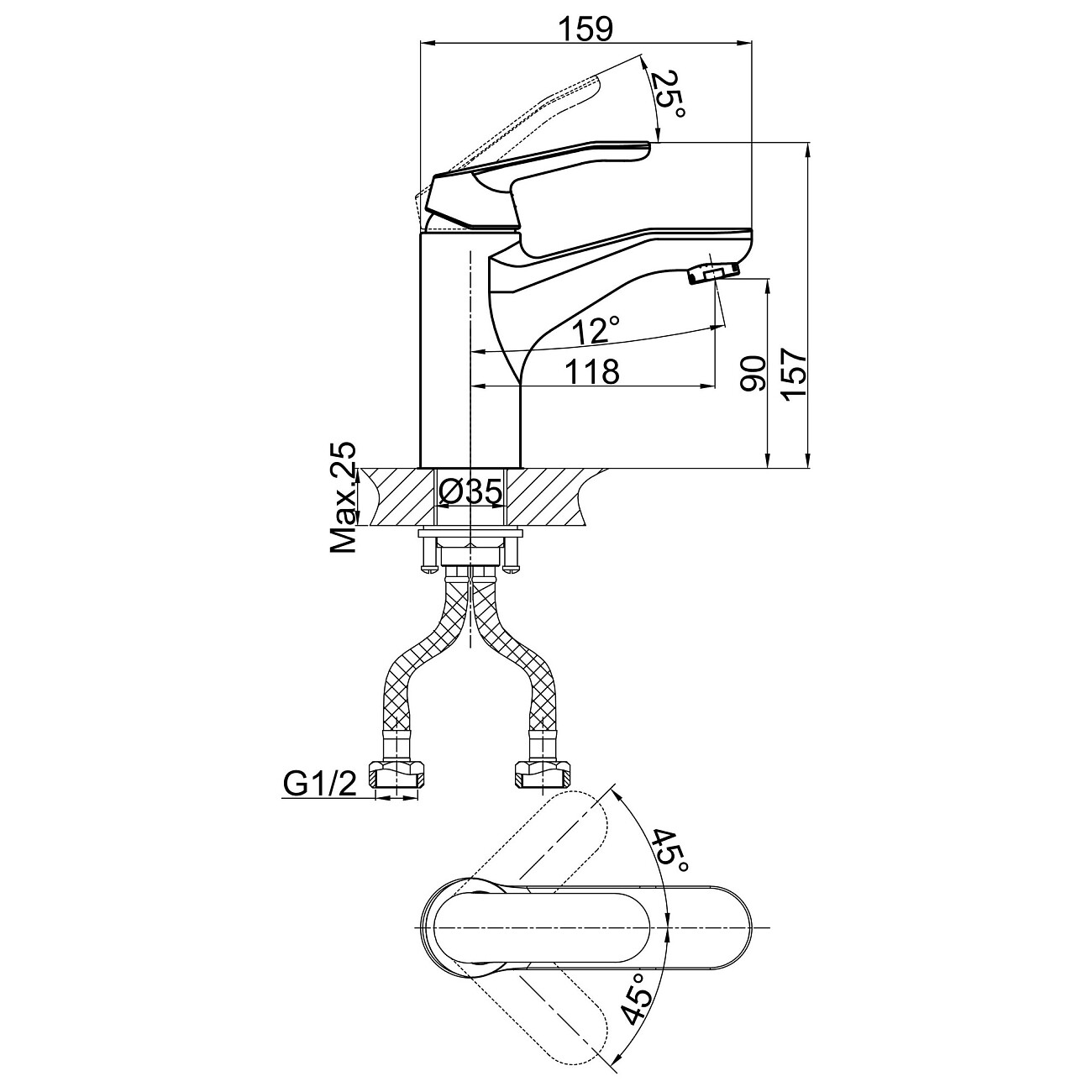Смеситель для раковины однорычажный хром D&K Venice Rialto DA1062101 - изображение 2