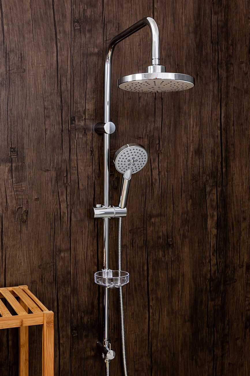 Душевая стойка с верхним душем и и держателем хром Stworki "Ставангер" SV-03cr - изображение 8