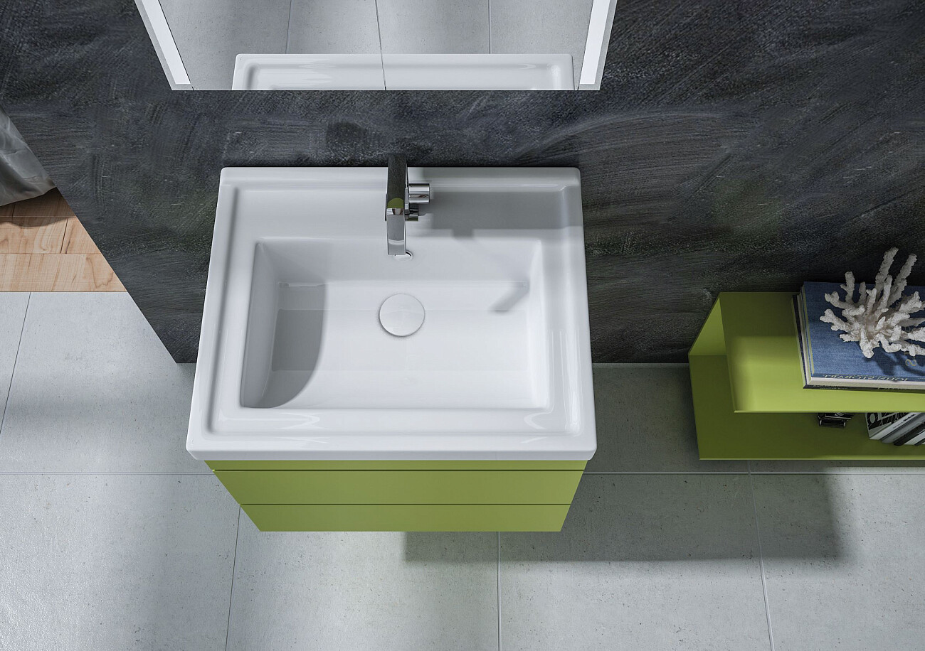 Раковина накладная керамическая прямоугольная 48,5х60 см белая Stworki 8060-KL - изображение 4