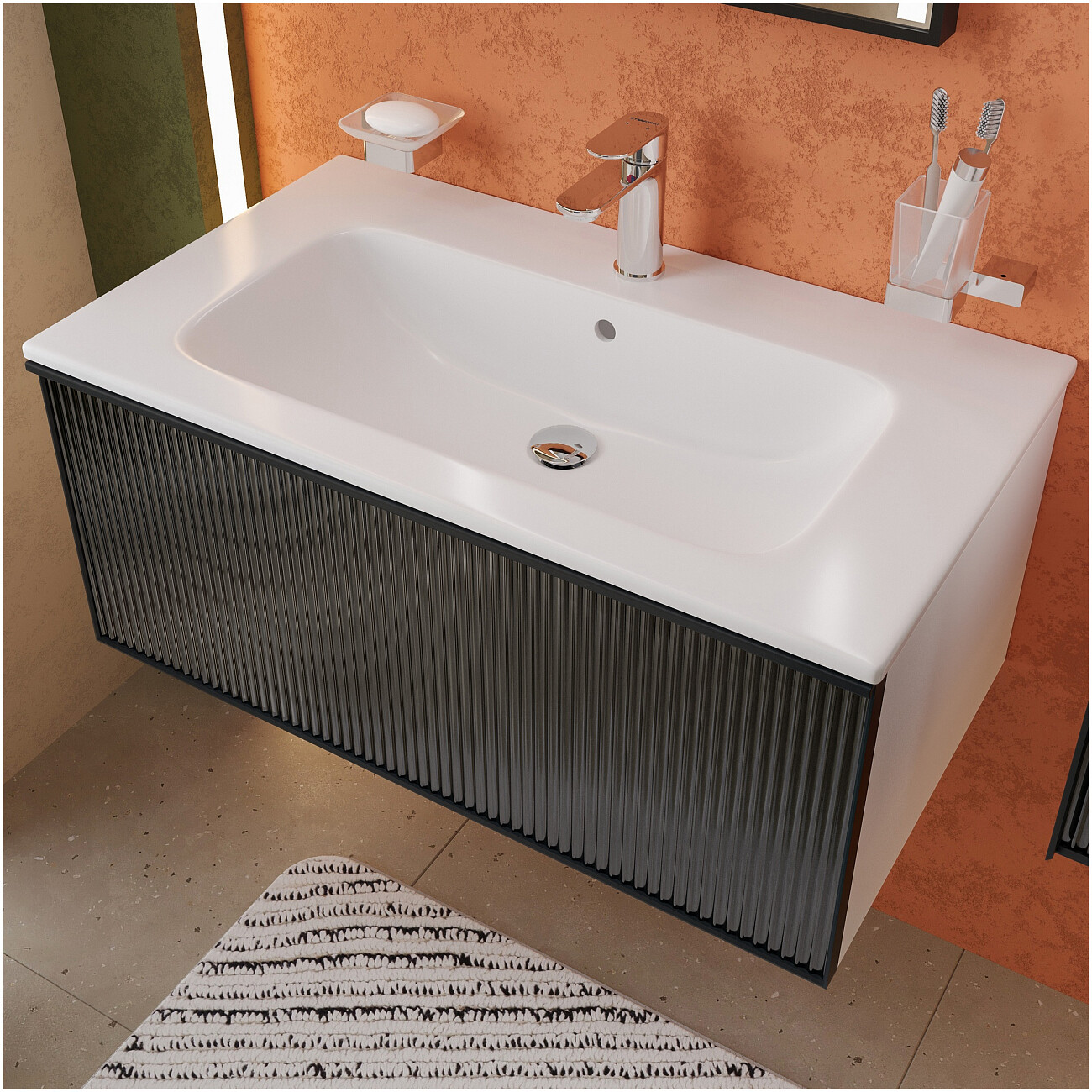 Раковина мебельная фарфоровая 80 см белая Stworki "Левангер" - изображение 4