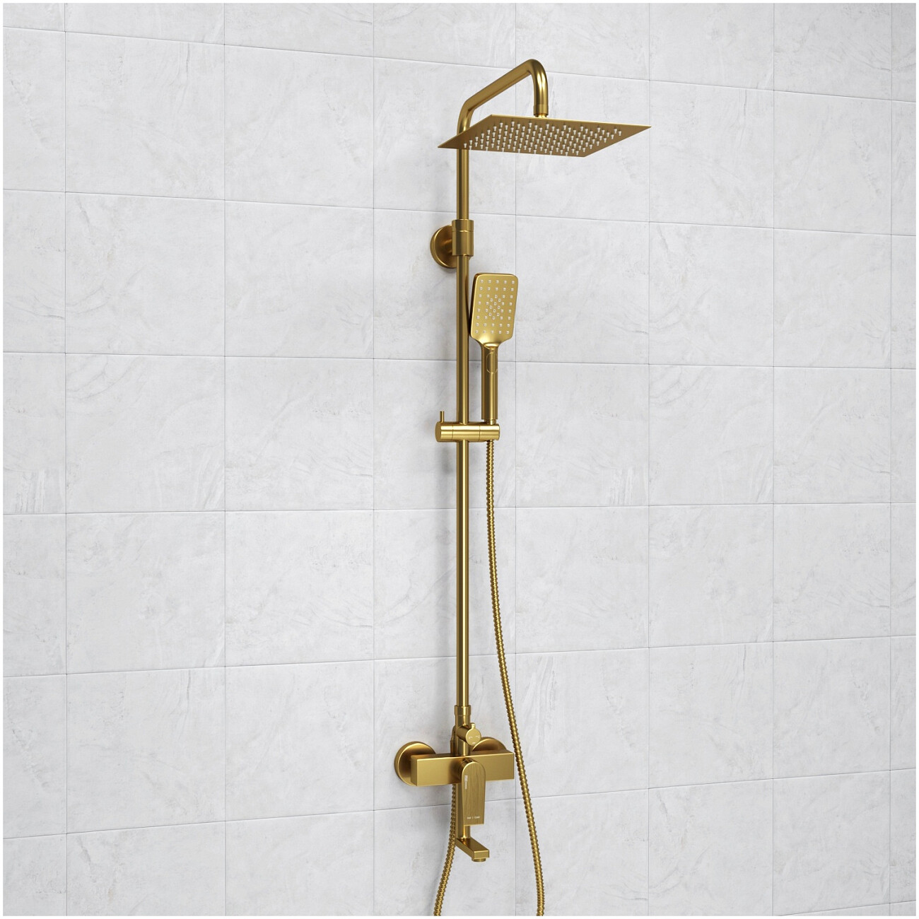 Душевая система со смесителем из латуни золотая Wasserkraft A155.198.201.BG - изображение 2
