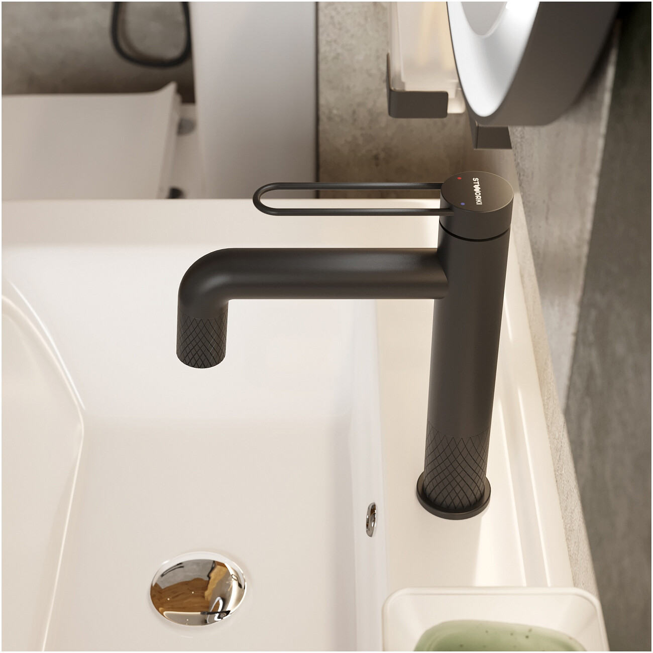 Смеситель для раковины однорычажный черный Stworki "Левангер" S07010BK - изображение 6