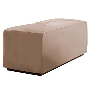 Банкетка с черным основанием из микровелюра нежно-розовая Nefarious