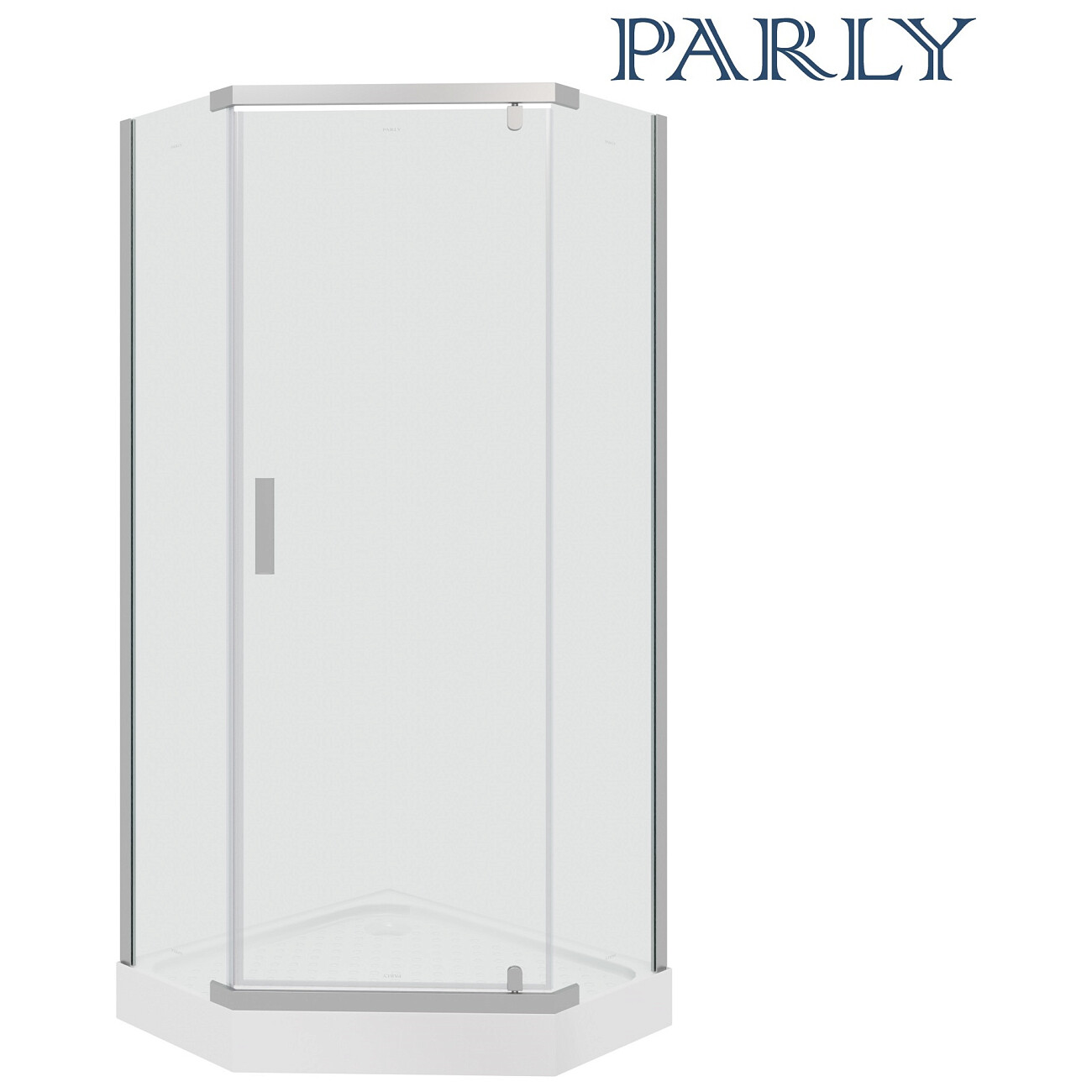 Душевой уголок с низким поддоном 90х90 см белый, хром Parly ZPE911TE - изображение 3