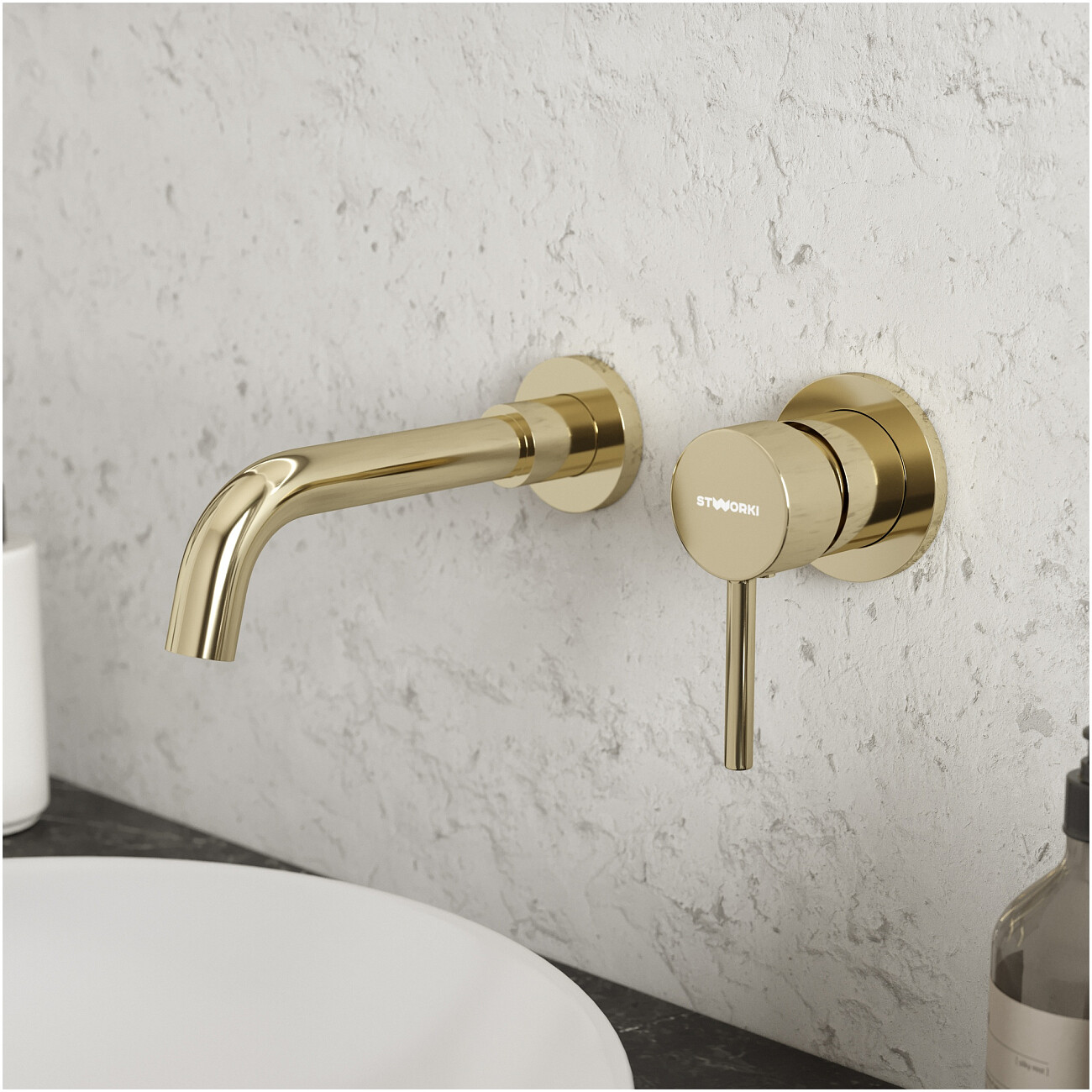 Смеситель для раковины встраиваемый золотой Stworki "Эстерсунд" S31040GG - изображение 5
