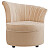 Кресло круглое с фигурной спинкой бежевое Shell