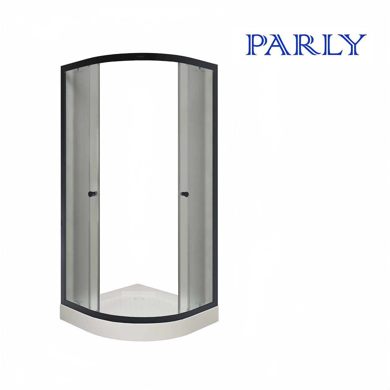 Душевой уголок с низким поддоном 80х80 см белый, черный Parly ZF81B - изображение 4