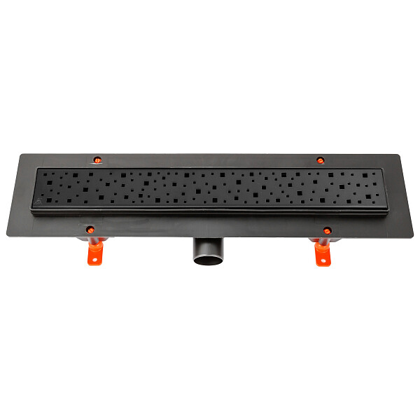 Душевой лоток 45 см с решеткой черный Creto Quadro CRE-450 QB - изображение 1