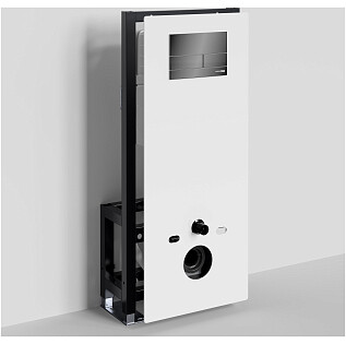 Инсталляция для подвесного унитаза с кнопкой смыва белая Glan 66TLT.010.ME.WH.PB04