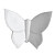 Декоративная бабочка Butterfly (белая) h11 (9*11*4)