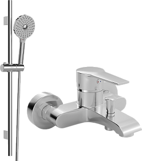 Душевой комплект &quot;Хельсинки&quot; S178014-2B02-3 со смесителем для ванны хром Mega Snow MG-SH01