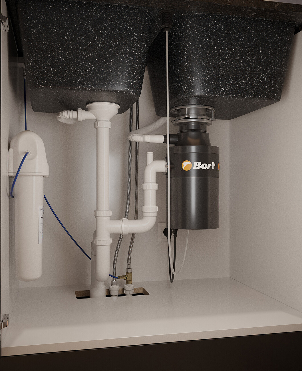 Мойка кухонная черная Domaci "Бьелла" DMC-15-308 - изображение 7