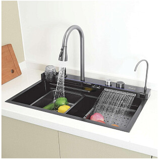 Мойка кухонная многофункциональная черная Ceruttispa Gloria CT10022