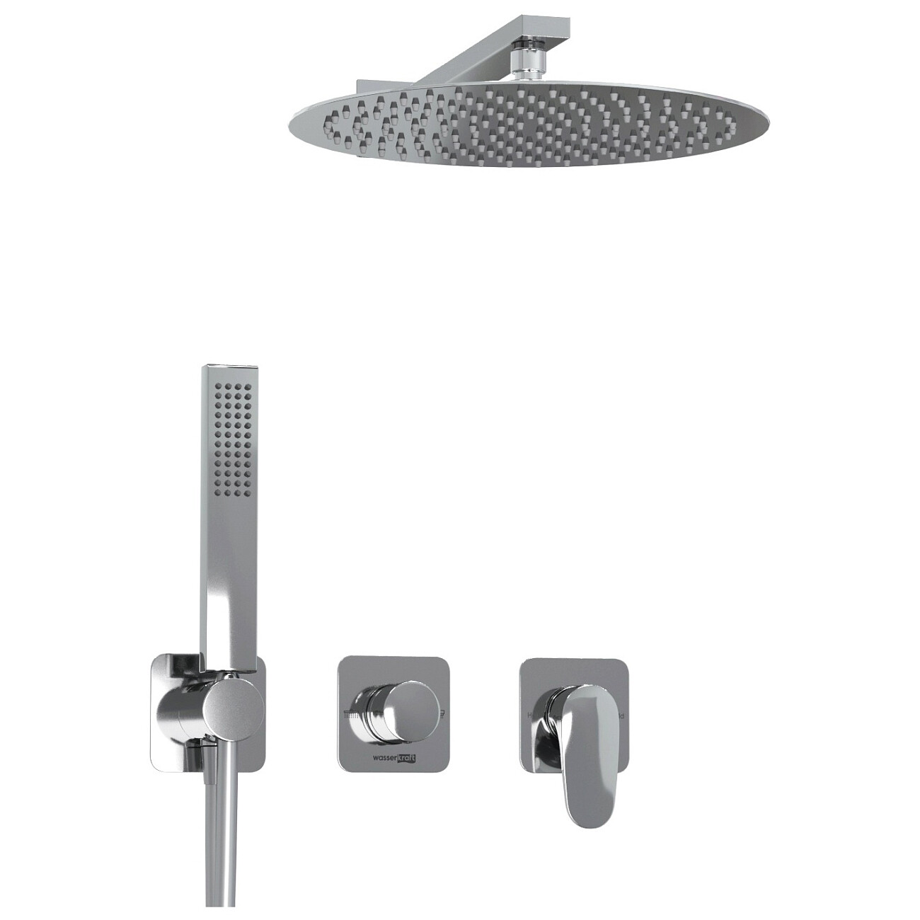 Душевой комплект с верхним душем и смесителем хром Wasserkraft A3151.268.090.116.271.087.103 - изображение 6