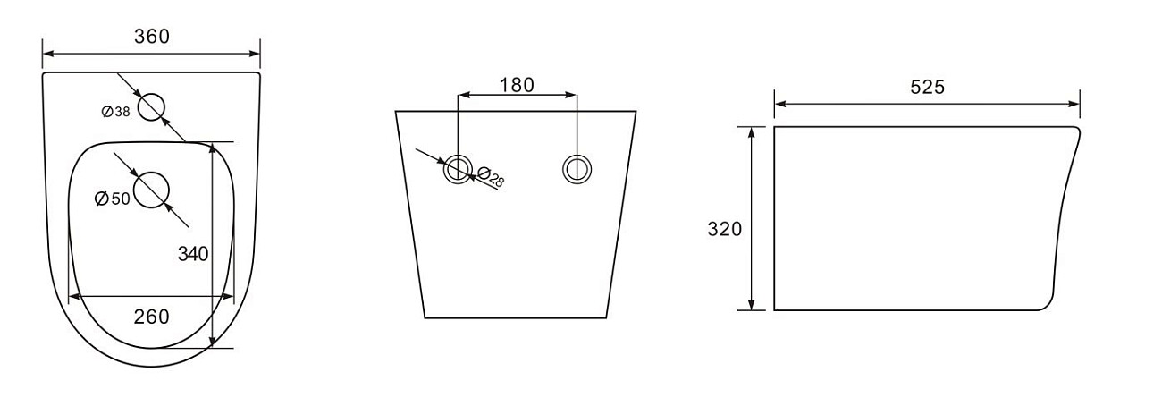 Биде подвесное фарфоровое белое Aquatek "Ника" AQ1009-00 - изображение 4