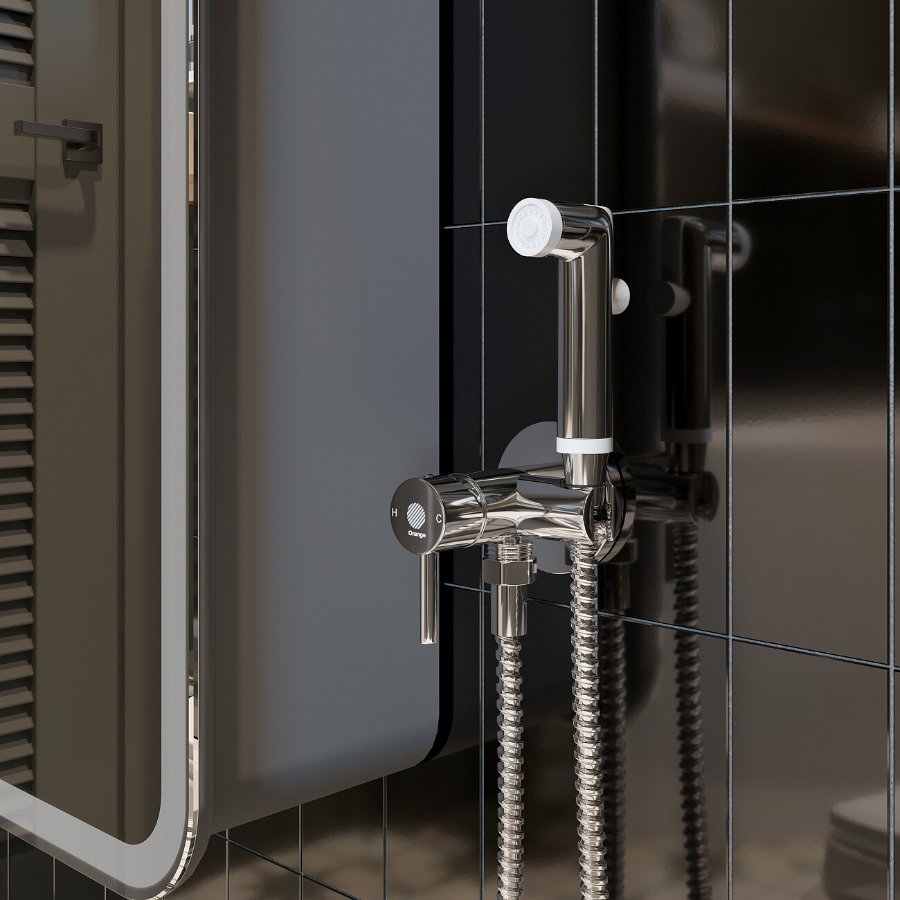 Гигиенический душ со смесителем и внутренней частью хром Stworki "Эстерсунд" ES-05cr - изображение 3