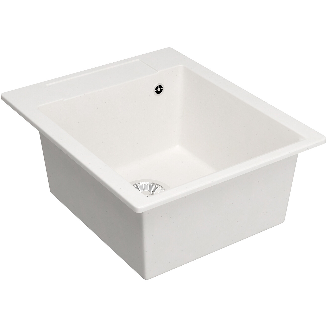 Мойка кухонная из искусственного мрамора прямоугольная 51х42 см белый хлопок Domaci "Савона" PA 420 - изображение 5