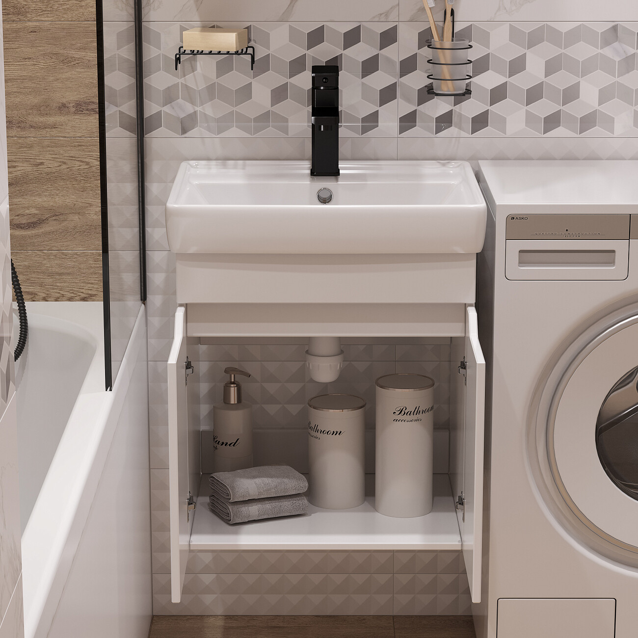 Смеситель для раковины однорычажный черный Diwo "Суздаль" SU-01b - изображение 7