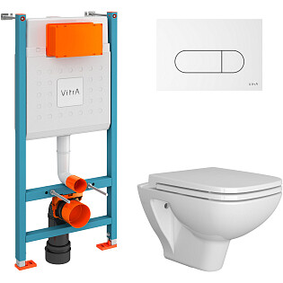Унитаз Diwo &quot;Сочи&quot; 7508N003-0079 0344 с инсталляцией VitrA 732-5800-01 и белой кнопкой 740-2200