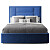 Кровать двуспальная 160х200 синяя "Токио"