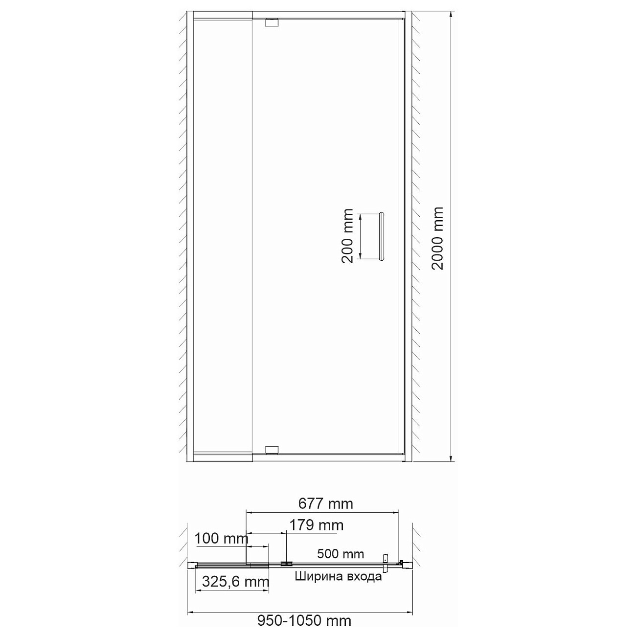 Душевая дверь распашная 100х200 см прозрачная, хром Wasserkraft Berkel 48P12 - изображение 15