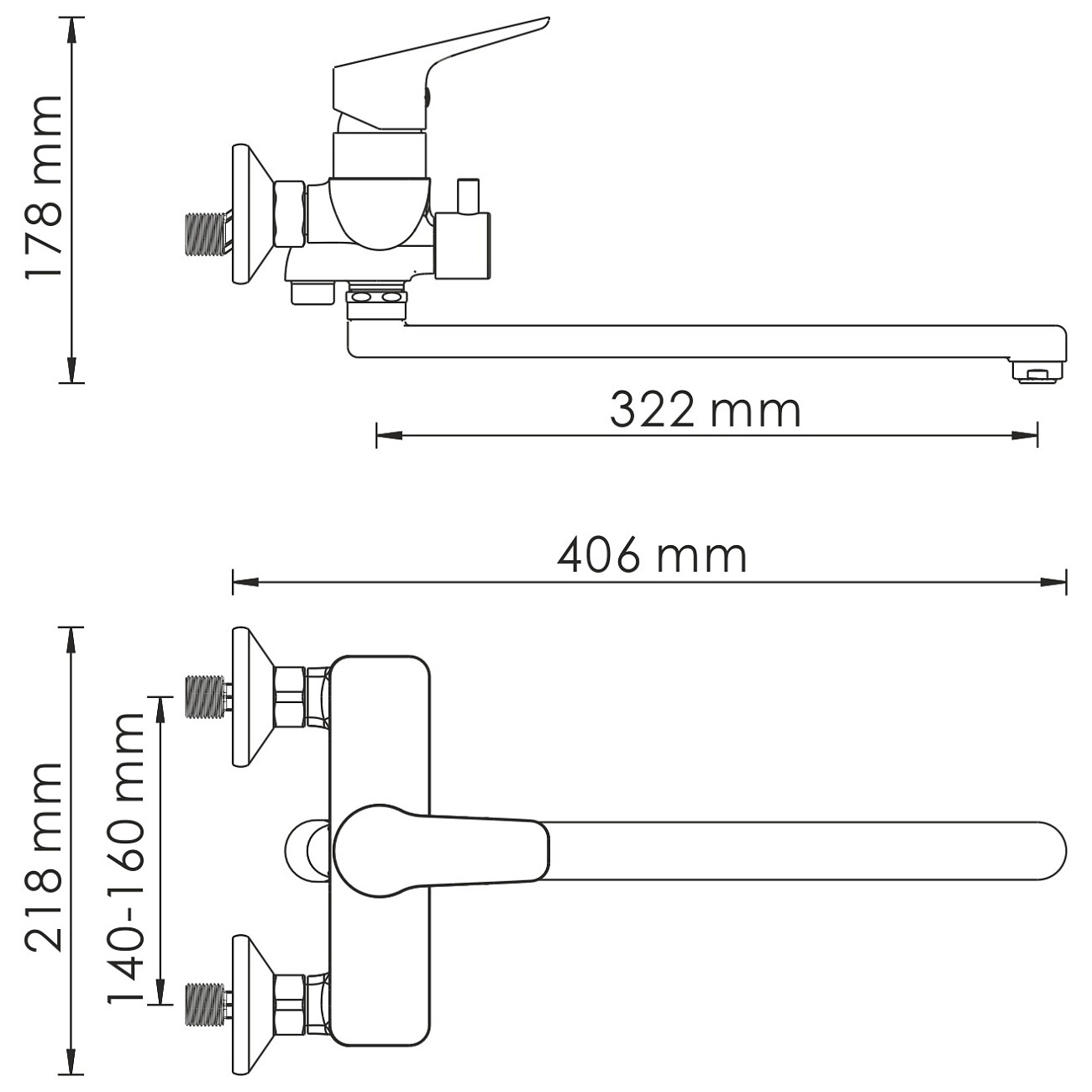 Душевой комплект с лейкой и длинным изливом хром Wasserkraft Lippe 4502L - изображение 6