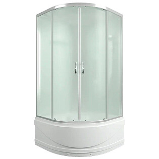 Душевая кабина четверть круга с высоким поддоном 90х90 см хром Erlit Comfort ER3509TP-C3-RUS