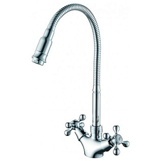 Смеситель для кухни с гибким изливом хром D-Lin D153810-Q