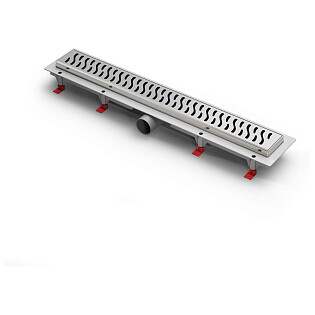 Душевой лоток с решеткой 95 см хром Creto Zigzag CRE-950 ZN-50