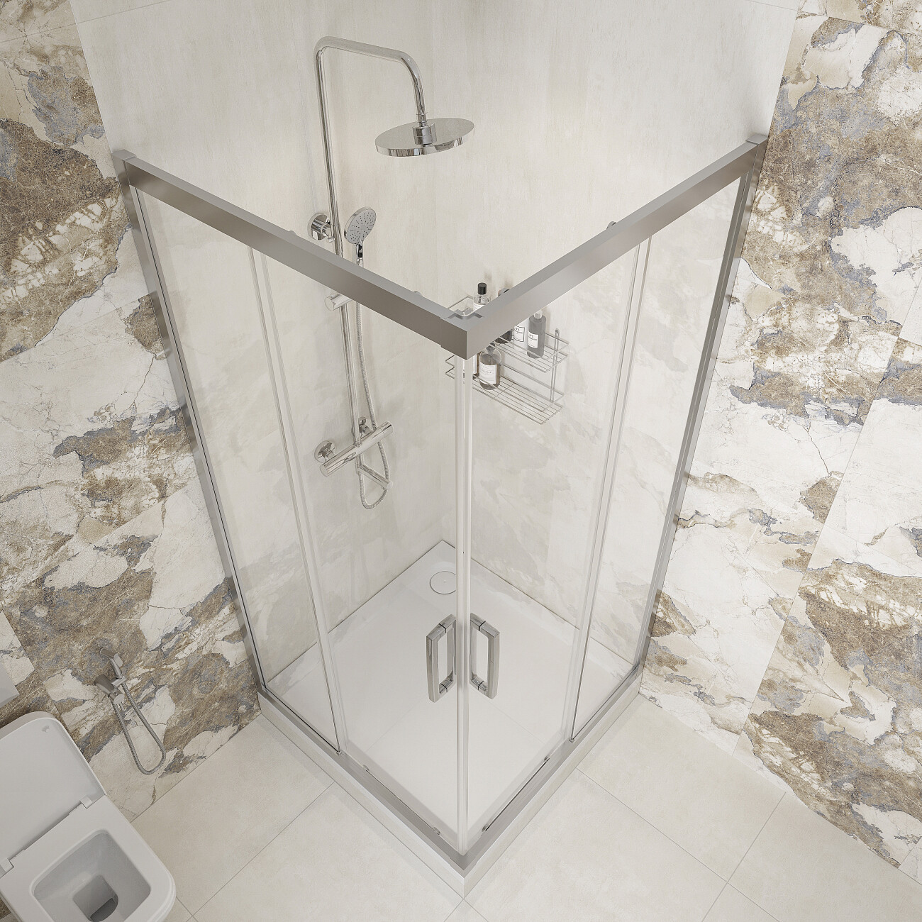 Душевая стойка с верхним душем и термостатом хром Stworki "Рандерс" RD-03cr - изображение 6