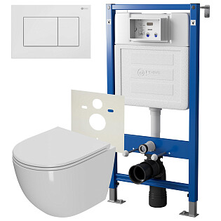 Унитаз PN41041 с инсталляцией PN45120 и клавишей смыва PN44081W Point &quot;Афина. Ника&quot;