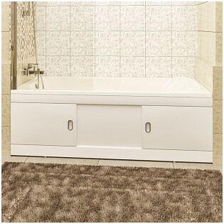 Экран для ванны раздвижной белый 170 см "Стандарт"