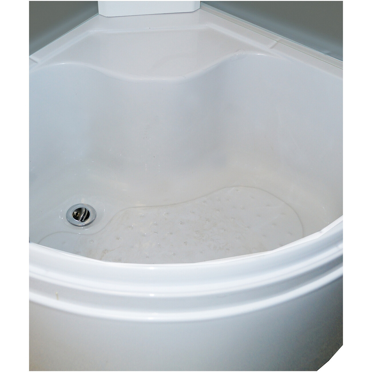 Душевая кабина четверть круга без крыши с высоким поддоном 85х85 см белая Parly TMF901 - изображение 3