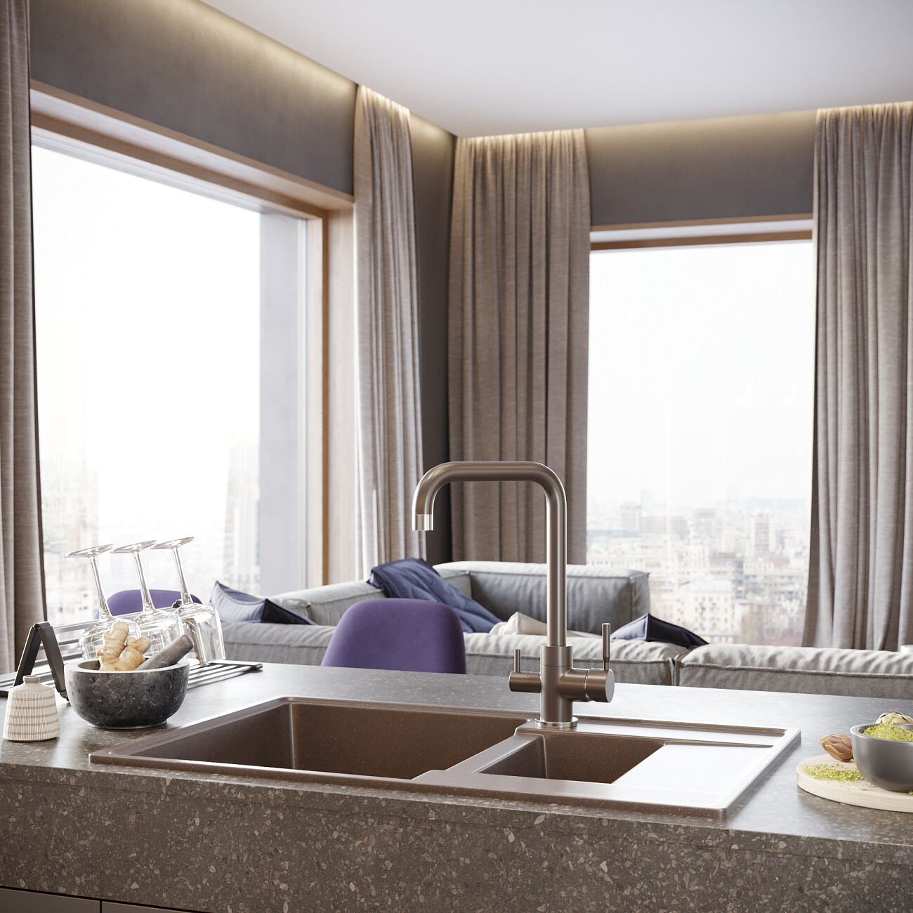 Мойка кухонная трюфель Domaci "Солерно" DP 780 1,5 K-06 - изображение 3