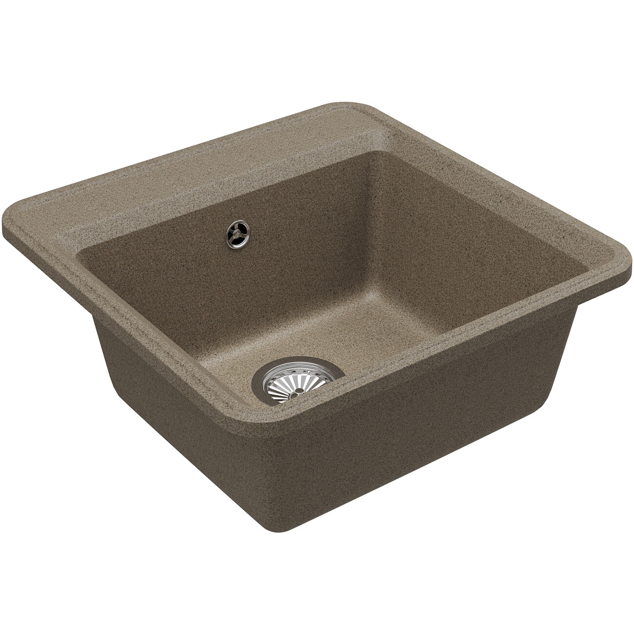 Мойка кухонная из искусственного мрамора квадратная 51 см бежевая Domaci "Римини" DG К-435 - изображение 10